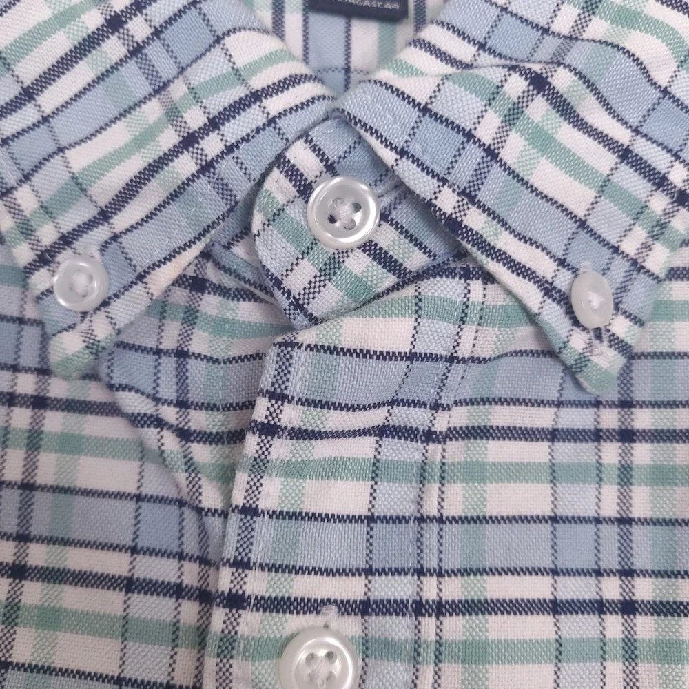 J. Crew Shirt Mens XXL Plaid Flex Oxford Slim Fit Button Down Long Sleeve‎